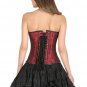 Red Black Brocade Zipper Stripes Goth Halloween Costume Steampunk Overbust Top