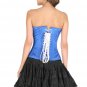 Blue Satin Red White Handmade Sequin UK Flag Goth Halloween Costume Overbust Top