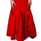 Newspaper Print Red Velvet Halloween Burlesque Belle Dancewear LONG Skirt Only