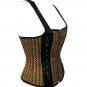 Cotton Jute Leather Shoulder Strap Goth Halloween Costume Overbust Corset Top
