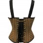 Cotton Jute Leather Shoulder Strap Goth Halloween Costume Overbust Corset Top