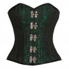 Green Black Brocade Halloween Steampunk Waist Shaper Bustier Overbust Corset