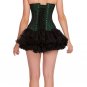 Green Black Brocade Halloween Steampunk Waist Shaper Bustier Overbust Corset