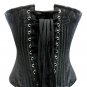 Black Brocade Laced Chain Halloween Steampunk Waist Training Overbust Corset