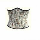 Printed Cotton Waist Trainer Halloween Costume Burlesque Underbust Corset