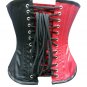 Red Black Satin Leather Belt Halloween Steampunk Waist Shaper Overbust Corset