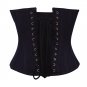 Blue Denim Chains Goth Halloween Costume Steampunk Bustier Overbust Corset Top