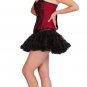 Red Lining Poly Cotton Black Net Halloween Overbust Tutu Skirt Corset Dress