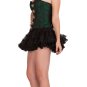 Green Black Brocade Halloween Steampunk Costume Overbust Tutu Skirt Corset Dress