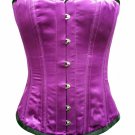 Purple Satin Halloween Waist Cincher Women Clothing Overbust Corset Top