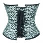 Black White Animal Print Leather Goth Halloween Costume Steampunk Overbust Top