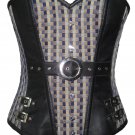 Printed Cotton Leather Halloween Costume Waist Training Overbust Corset