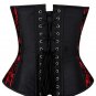 Red Black Satin Net Goth Halloween Costume Burlesque Bustier Overbust Corset Top