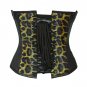 Brown Animal Print Leather Goth Halloween Costume Steampunk Overbust Corset Top