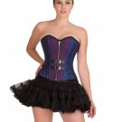Blue Black Brocade Purple Cotton Halloween Overbust Tutu Skirt Corset Dress