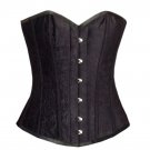 Black Velvet Halloween Burlesque Bustier Waist Training Overbust Corset Top