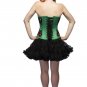Green Corset With Red Sequins Hand Work Halloween Overbust Corset Top