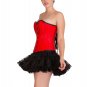 Red Leather Halloween Steampunk Overbust Costume & Tutu Skirt Corset Dress