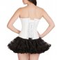 Black Satin Lace Halloween Steampunk Costume Tutu Skirt Overbust Corset Dress