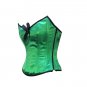 Green Satin Corset Zipper with Black Bow Gothic Waist Trainer Halloween Costume