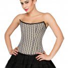 Black White Check Corset Polyester Waist Training Overbust Halloween Party Dress