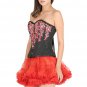 Black Corset Brocade Handmade Sequins Gothic Halloween Prom Dress Overbust Dress