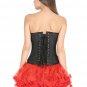 Black Corset Brocade Handmade Sequins Gothic Halloween Prom Dress Overbust Dress