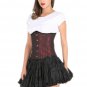 Red and Black Corset Brocade Goth Halloween Women's Dress Underbust Corset Dress
