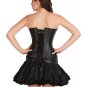 Black Corset Leather Steampunk Overbust & Tissue Tutu Skirt Halloween Prom Dress