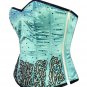 Baby Blue Corset Zipper Satin Handmade Sequins Goth Burlesque Halloween Costume