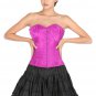 Purple Corset Satin Goth Halloween Prom Dress Burlesque Waist Training Overbust