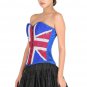 Blue Red and White Corset Handmade Sequins UK Flag Goth Halloween Prom Dress