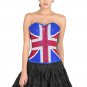 Blue Red and White Corset Handmade Sequins UK Flag Goth Halloween Prom Dress