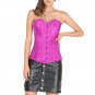 Purple Corset Satin Spiral Steel Boned Halloween Dress LONGLINE Overbust Dress