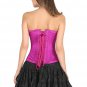 Purple Corset Satin Spiral Boned Gothic Halloween Prom Dress Burlesque Overbust