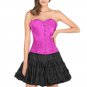 Purple Corset Satin Spiral Boned Gothic Halloween Prom Dress Burlesque Overbust