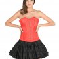 Red Corset Satin Double Boned Halloween Dress Burlesque Bustier Overbust Dress