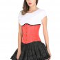 Red Corset Satin Halloween Dress Burlesque Waist Trainer Underbust Corset Dress