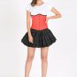 Red Corset Satin Halloween Dress Burlesque Waist Trainer Underbust Corset Dress