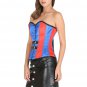 Red and Blue Corset Satin Halloween Prom Dress Burlesque Bustier Overbust Dress