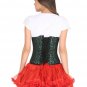 Green Black Corset Brocade Goth Halloween Women's Dress Burlesque Bustier Dress