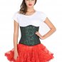 Green Black Corset Brocade Goth Halloween Women's Dress Burlesque Bustier Dress