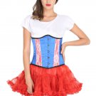 Blue and Red Corset Satin White Net Gothic Halloween Party Dress Burlesque Dress