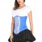 Blue Corset Satin White Net Gothic Halloween Women's Party Dress Burlesque Dress