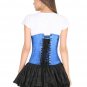 Blue Corset Satin White Net Gothic Halloween Women's Party Dress Burlesque Dress