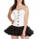Black Corset Satin Lace Steampunk Costume Tutu Skirt Overbust Halloween Dress