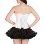 Black Corset Satin Lace Steampunk Costume Tutu Skirt Overbust Halloween Dress