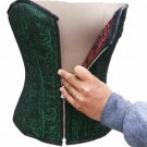 Green Red Reversible Brocade Waist Cincher Women Overbust PLUS SIZE Corset
