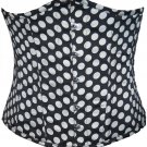 Black And White Polka Dots Burlesque Waist Training Underbust PLUS SIZE Corset