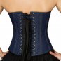 Blue Denim Halter Neck Steampunk Gothic Overbust PLUS SIZE Corset Waist Training